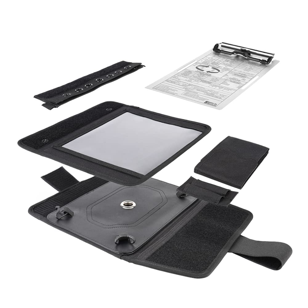 R SPIDER WIRELESS Pilot Kneeboard, Includes Aluminum Clipboard. Fits iPad Pro 9.7", 10.5", 11", iPad and iPad Air 1/2/3/4/5/6, and Any Other 9"-11" Tablets, Adjustable