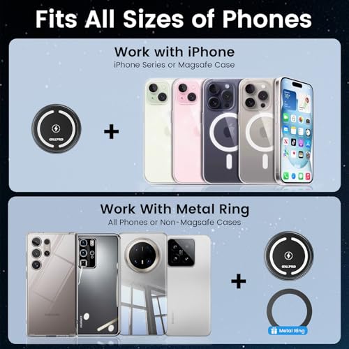OHLPRO for 15W MagSafe Car Mount Charger for iPhone 16, Fast Wireless Charging, Magnetic CD Slot Holder with 3M Adhesive Base for Dashboard, Aluminum Shell, Compatible with iPhone 16/15/14/13 Pro Max