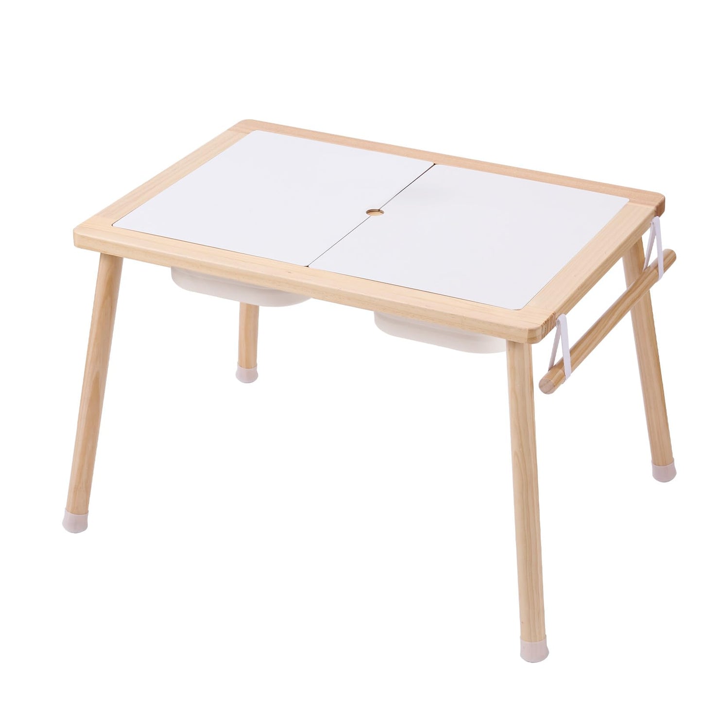 VEVOR Sensory Table for Toddlers, Activity with 3 Foldable Storage Bins, Paper Roll Holder, Indoor/Outdoor Play Sand and Water, Wooden Drawing Table, Gift for Boys Girls