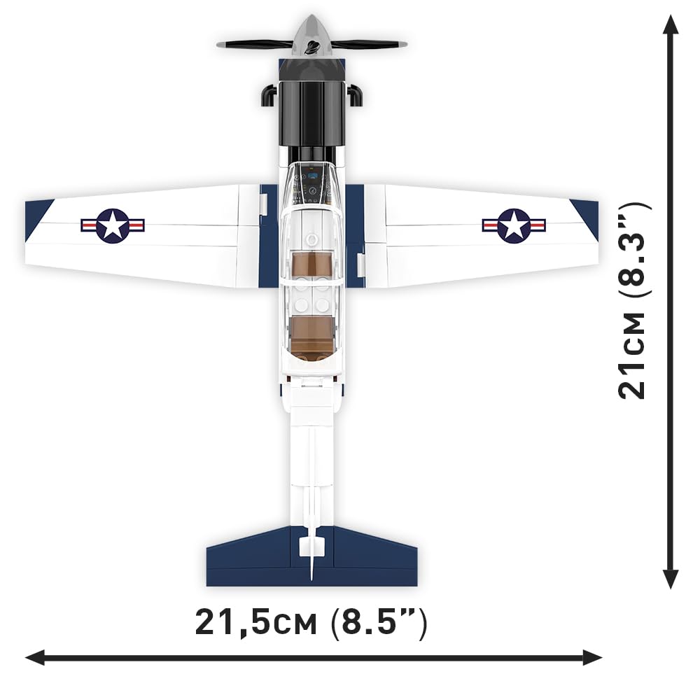 COBI Action Town Beechcraft T-6 Texan II Plane, Black & White