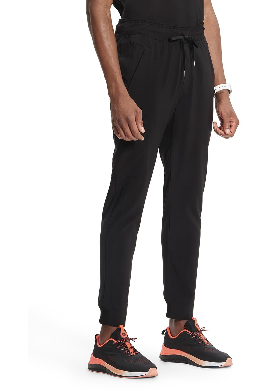Infinity Cherokee Men's Jogger Pants with Drawstring Waist Mid Rise 5 Pockets Bottoms CK004A, M, Black