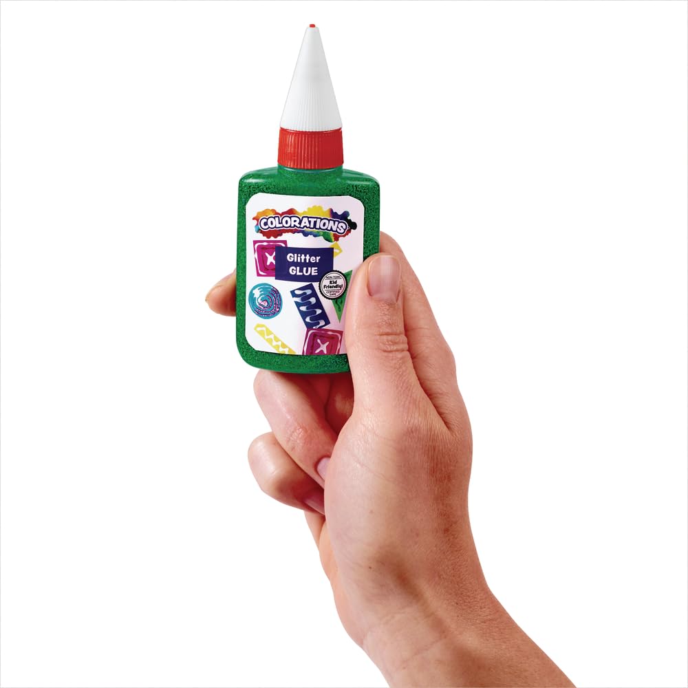 Colorations Non-Toxic Glitter Glue Goo, Classroom Pack of 30 bottles, 1.69 oz. ea, 10 Colors, Arts & Crafts, Kids, Slime, Easy Squeeze Bottles, School, Party Favors, Give Always, Slime