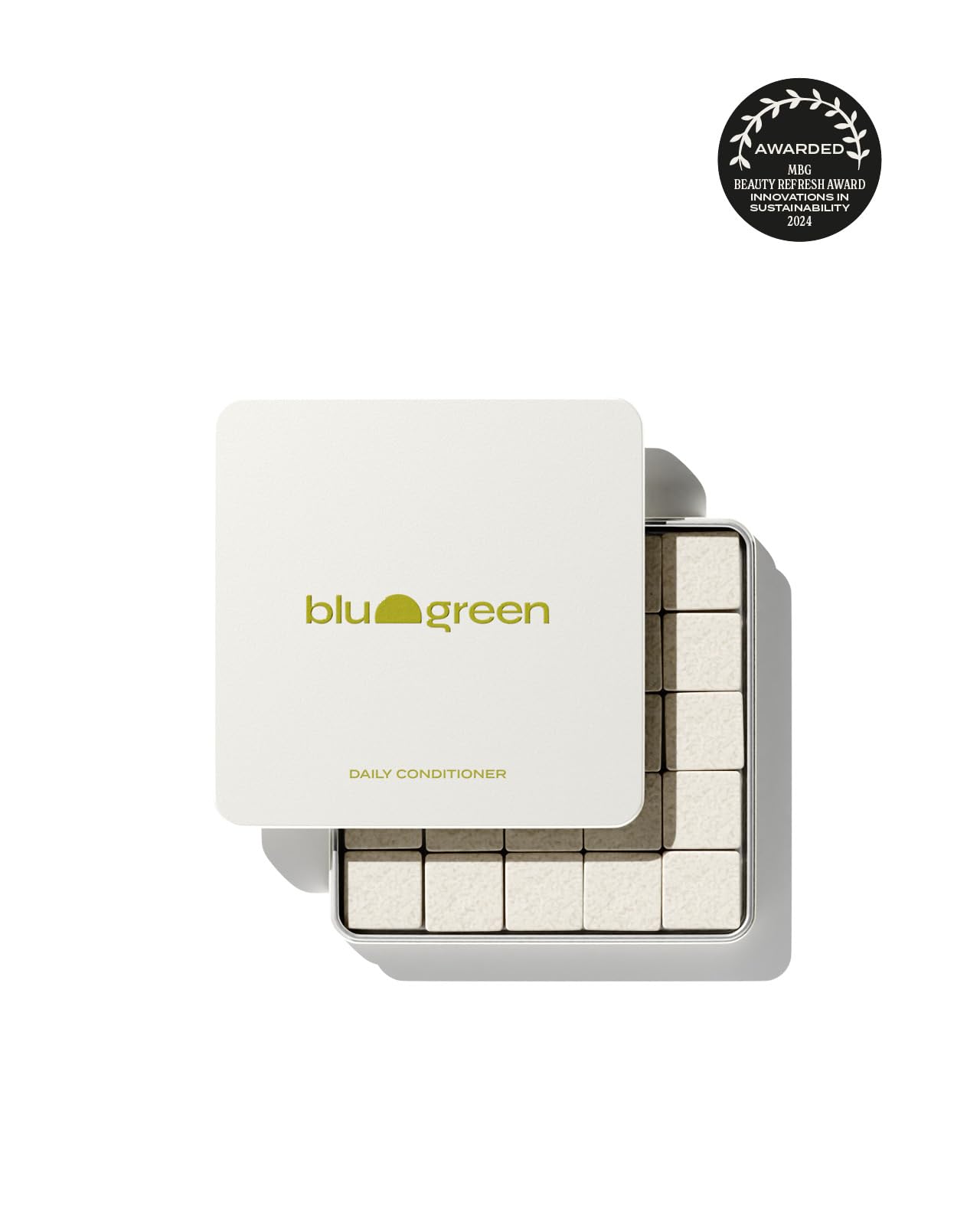 BLU & GREEN Daily Conditioner, Weightless Moisture, TSA-Safe, Travel, Soft, Resilient Hair, Vegan, Cruelty/Sulfate/Plastic Free, Professional Quality, Protect from Enviro stress, 60g/2oz, 50 Tablets