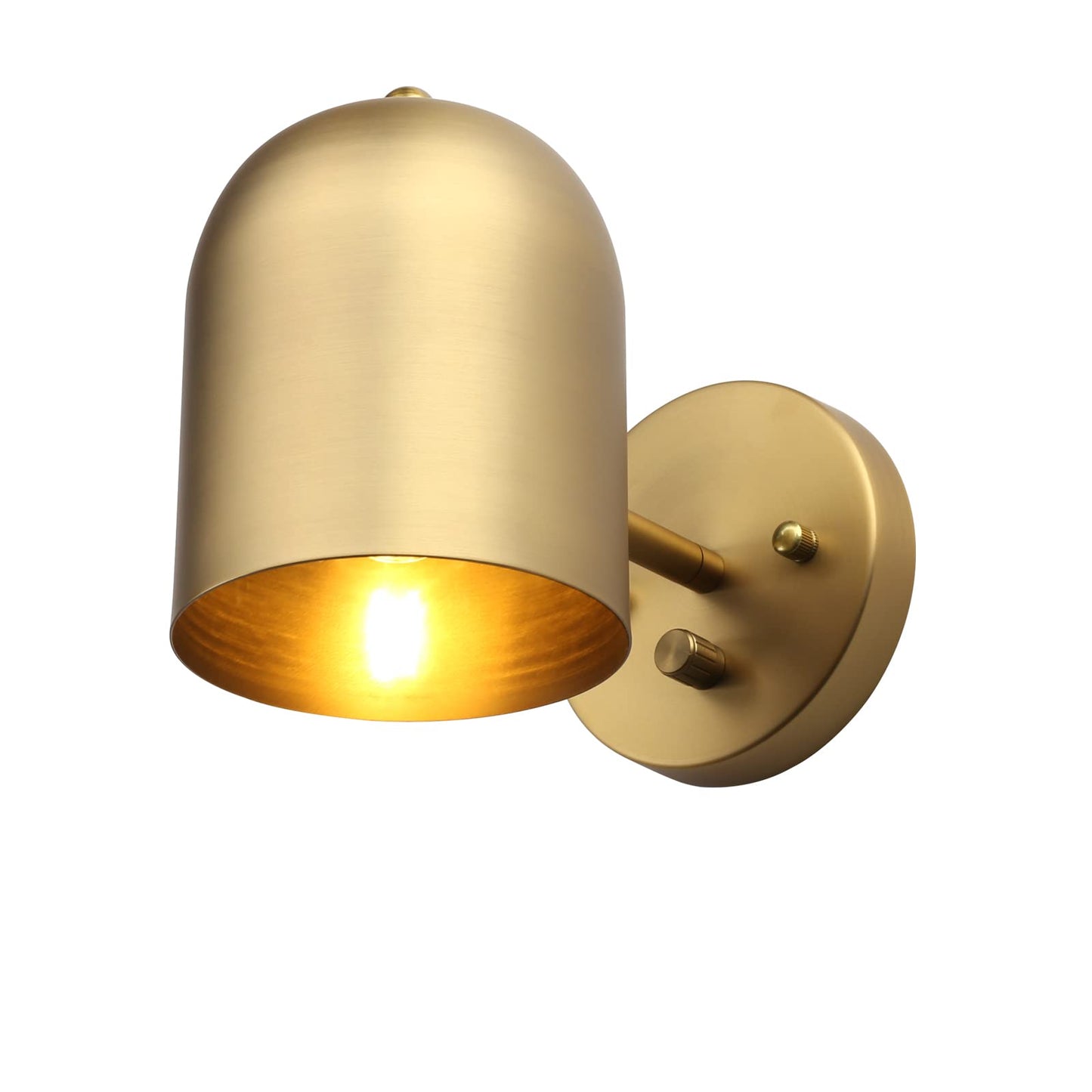 Pathson Set of 2 Hardwired Wall Sconce Dimmer Switch, Brass Finish Wall Light Lamp Adjustable Light Angle Wall Vanity Lighting, E26 Base Reading Lighting Decor for Bedroom Hallway Living Room