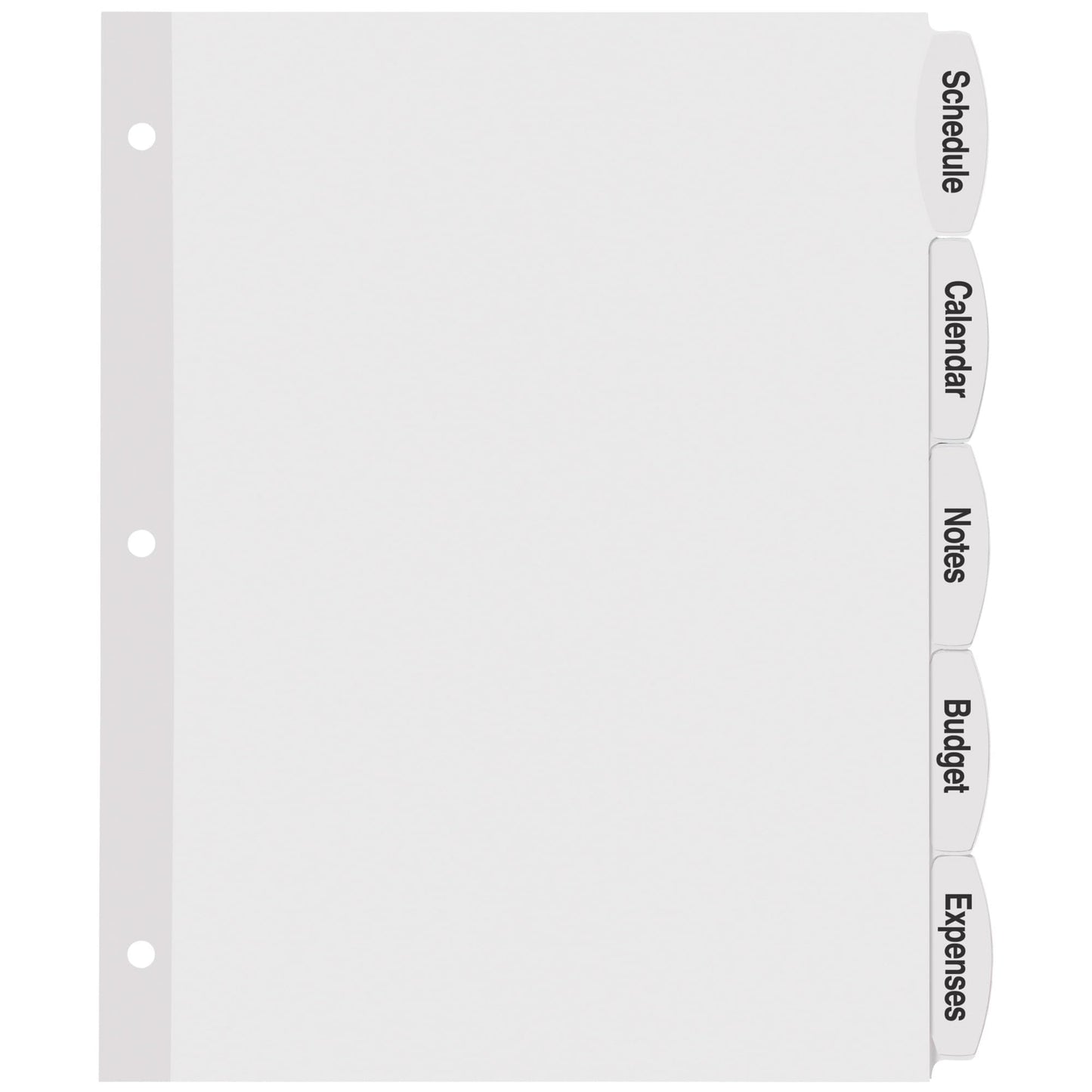 Avery Big Tab Printable White Label Dividers for 3 Ring Binders, 5 Tabs per Set, White, Great for Office Supplies, School Supplies, Organizing, and More (20 Sets of 14434)