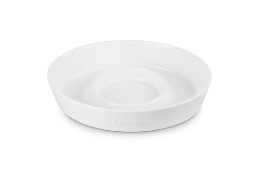 Le Creuset Stoneware Signature Oval Chip and Dip Platter, 13", White