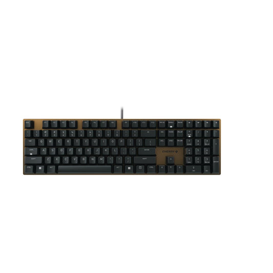 Cherry KC 200 MX Mechanical Office Keyboard with New MX2A switches. Modern Design with Metal Plate Frame. (Bronze W/MX2A Silent Red Switch)