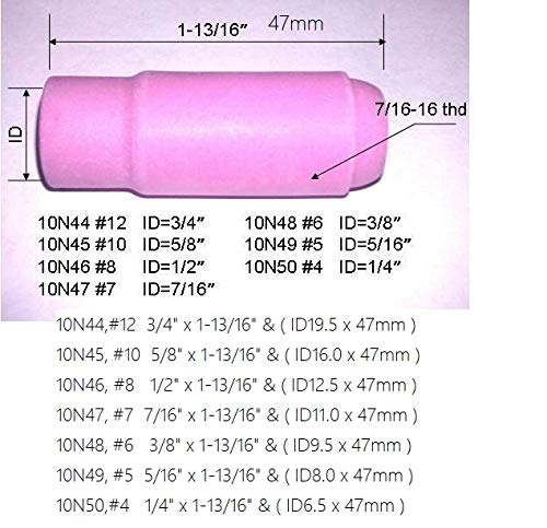 RIVERWELD TIG Jumbo Gas Lens Collet Body Alumina Nozzle Ceramic Cups Assorted Size Kit Fit QQ300 PTA DB SR WP 17 18 26 TIG Welding Torch 67pcs