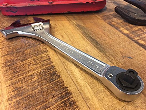 Proferred T10001 Mining Adjustable Wrench with Hammer, Chrome Finish, 12"