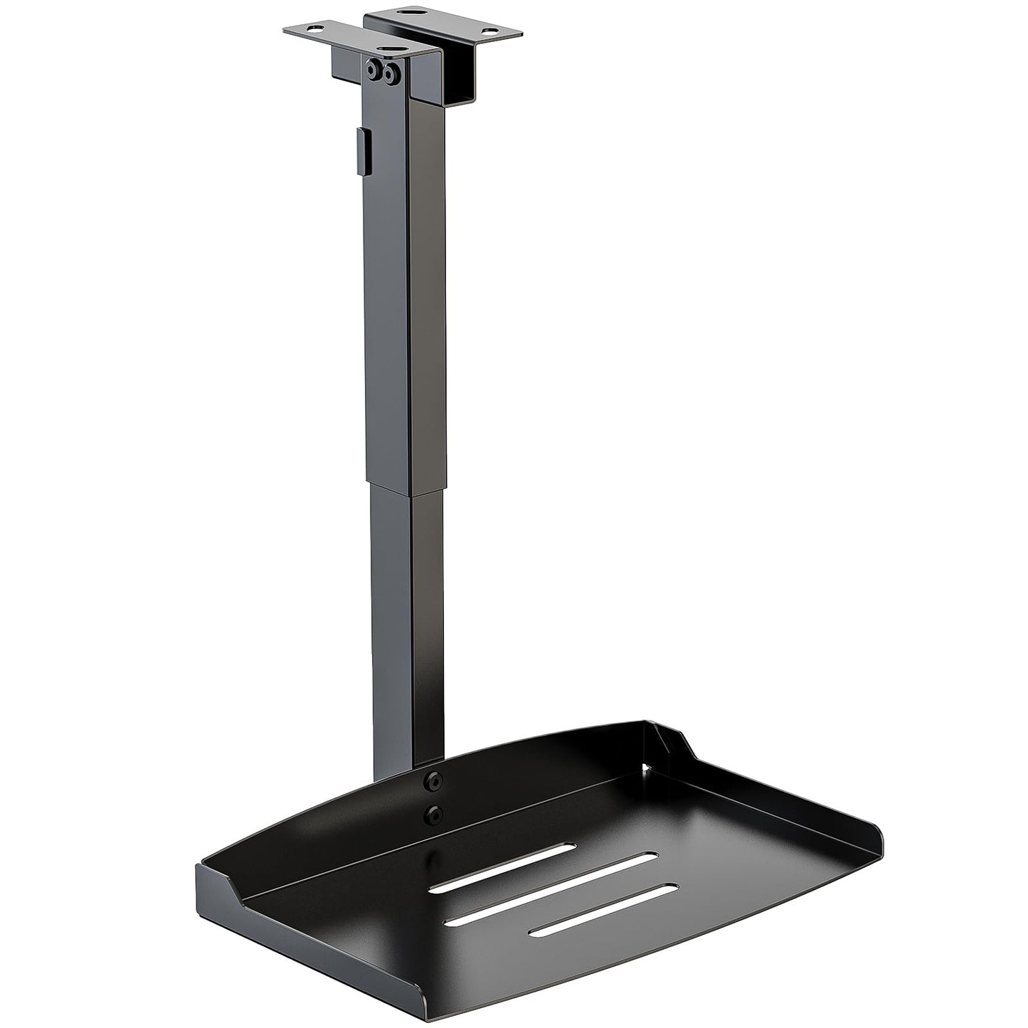 WALI Projector Ceiling Mount Tray，Projector Wall Mount Holds up to 22lbs, Height Adjustable Universal Projector Mount, No Hole Installation, Hidden Cable Routing, Black(PM-005-B)