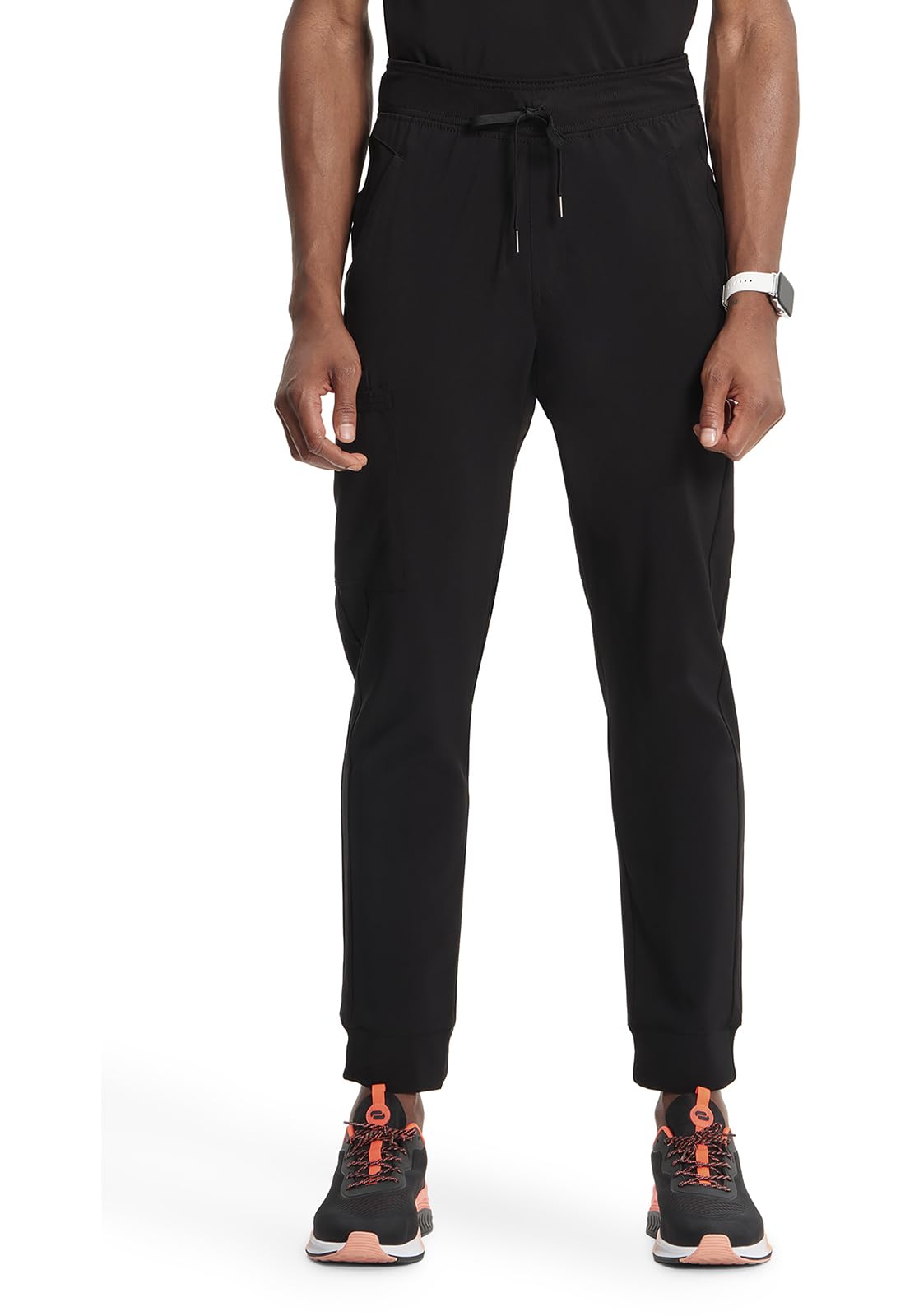 Infinity Cherokee Men's Jogger Pants with Drawstring Waist Mid Rise 5 Pockets Bottoms CK004A, M, Black