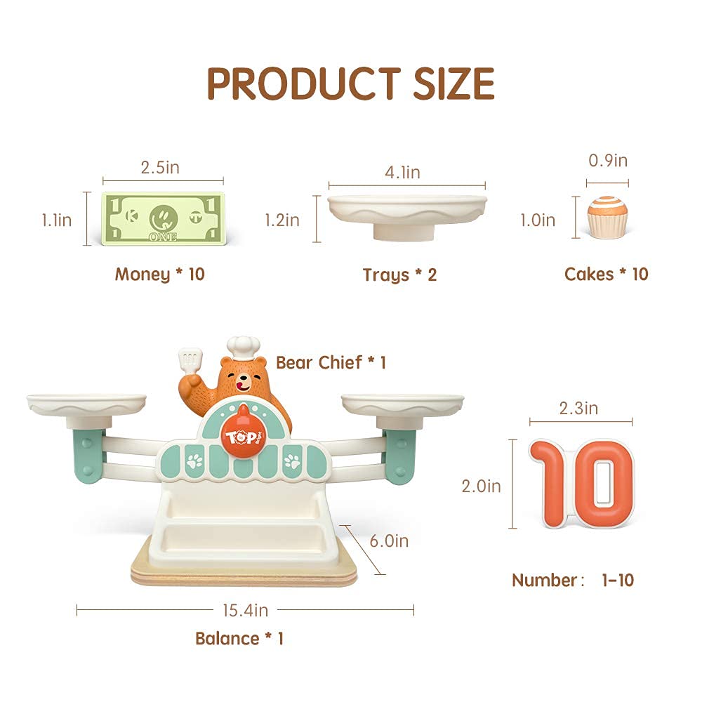 top BRIGHT Balance Math Set for Kids, STEM Toys for 3 Year Old Girls, Gifts for Kids, Balance Counting Toys, Educational Learning Toys