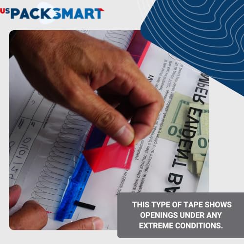 USPACKSMART 12”x16" Opaque Plastic Deposit Bags with Security Tape Tamper Evident - Secure Bank Deposits, Cash Handling, & Currency Transport | Self-Sealing Tape with Hidden Graphics | 100-Pack