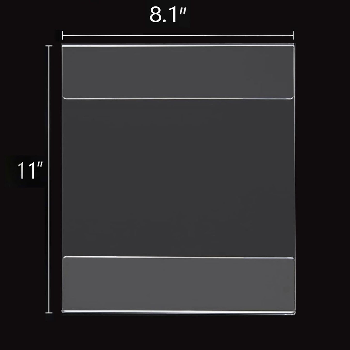 PecMuikee Acrylic Wall Sign Holder 8.5x11, No Drilling Wall Mount Acrylic Sign Holder and Plastic Paper Display Frame with 3M Tape for Restaurants, Office, Market, Library, Store, 12 Pcs