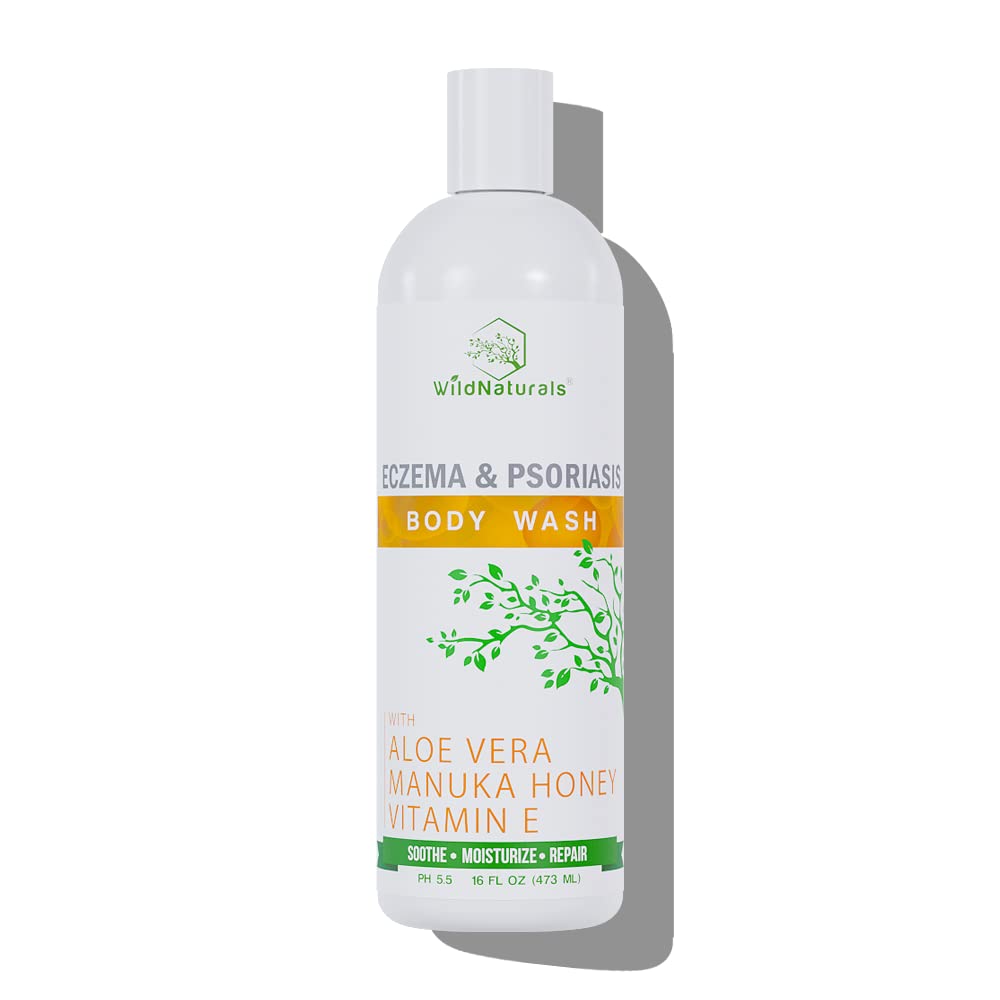Wild Naturals Organic Body Wash – Moisturizing & Exfoliating Wash for Sensitive, Dry, Itchy Skin – Hydrating Hypoallergenic Body Wash for Men & Women