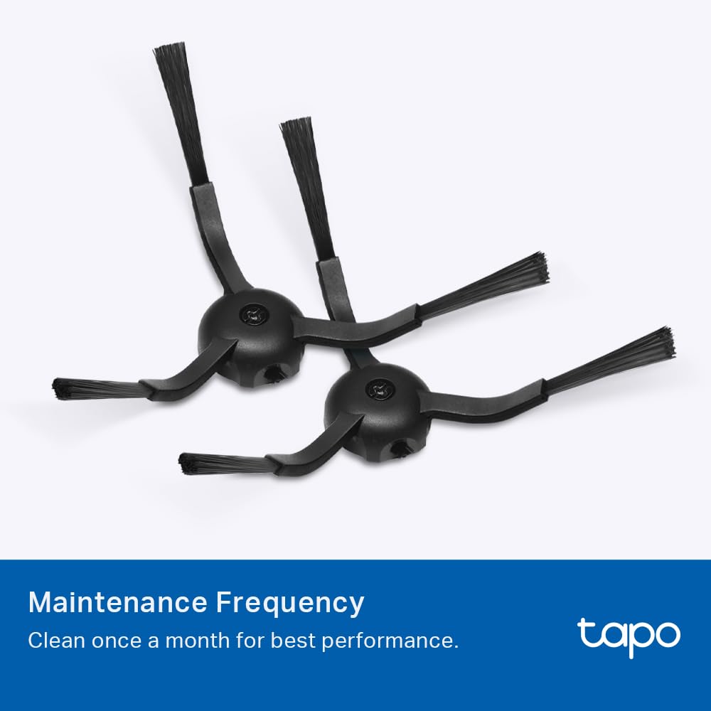Tapo Robot Vacuum Replacement KIT, Includes Easy to Replace 2x Main Brush and cover, 4x Side Brush, 4x Washable HEPA Filter, Compatible with RV30 Max and Plus, RV20 Max and Plus