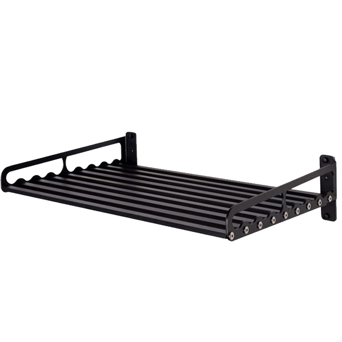 Ganggend Microwave Oven Rack, 23.58"x15.52" Wall Shelf, Mounted Oven Bracket Holder, 80Ib Load Bearing, Household Commercial Microwave Rack for Dorm, Apartment, Kitchen, Bedroom, Black