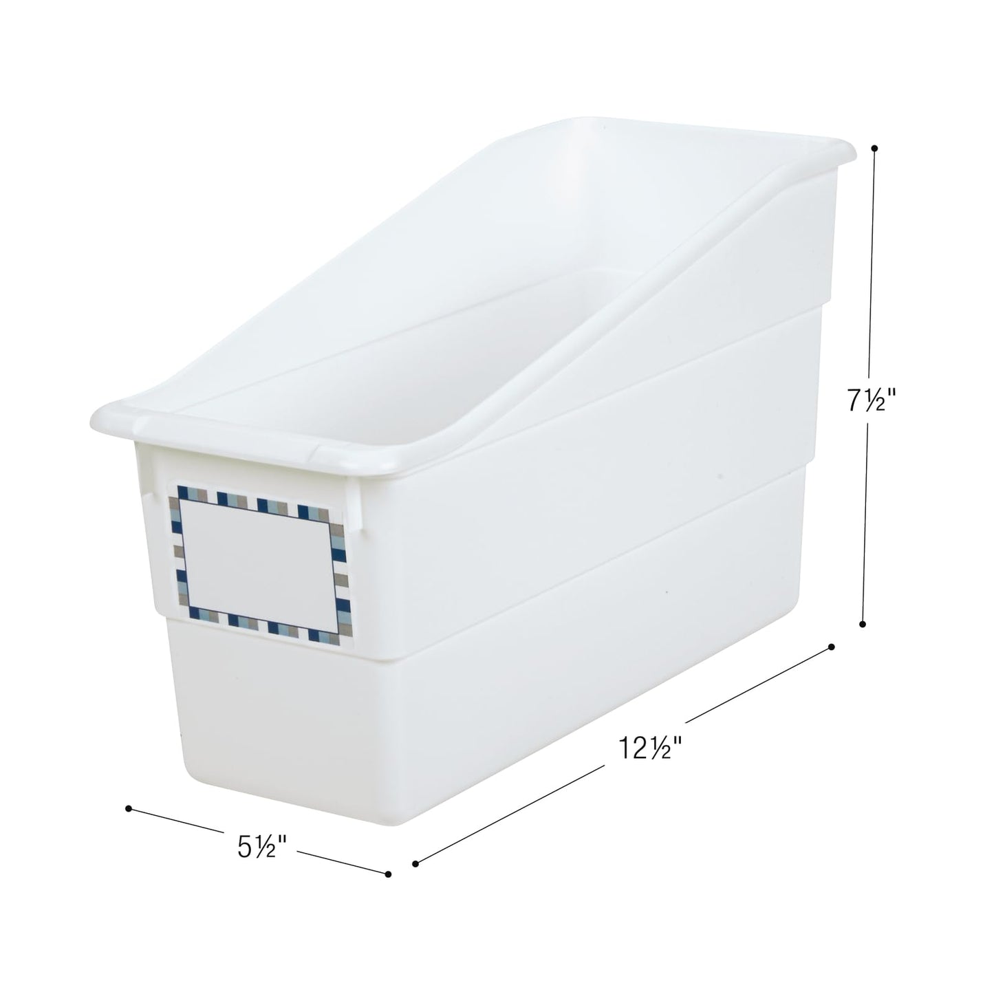 Really Good Stuff Durable Book and Binder Holder - 6pack, White Color, 5 ?" x 12 ?" x 7 ?", Classroom Organization, Storage Solution, Sturdy and Versatile