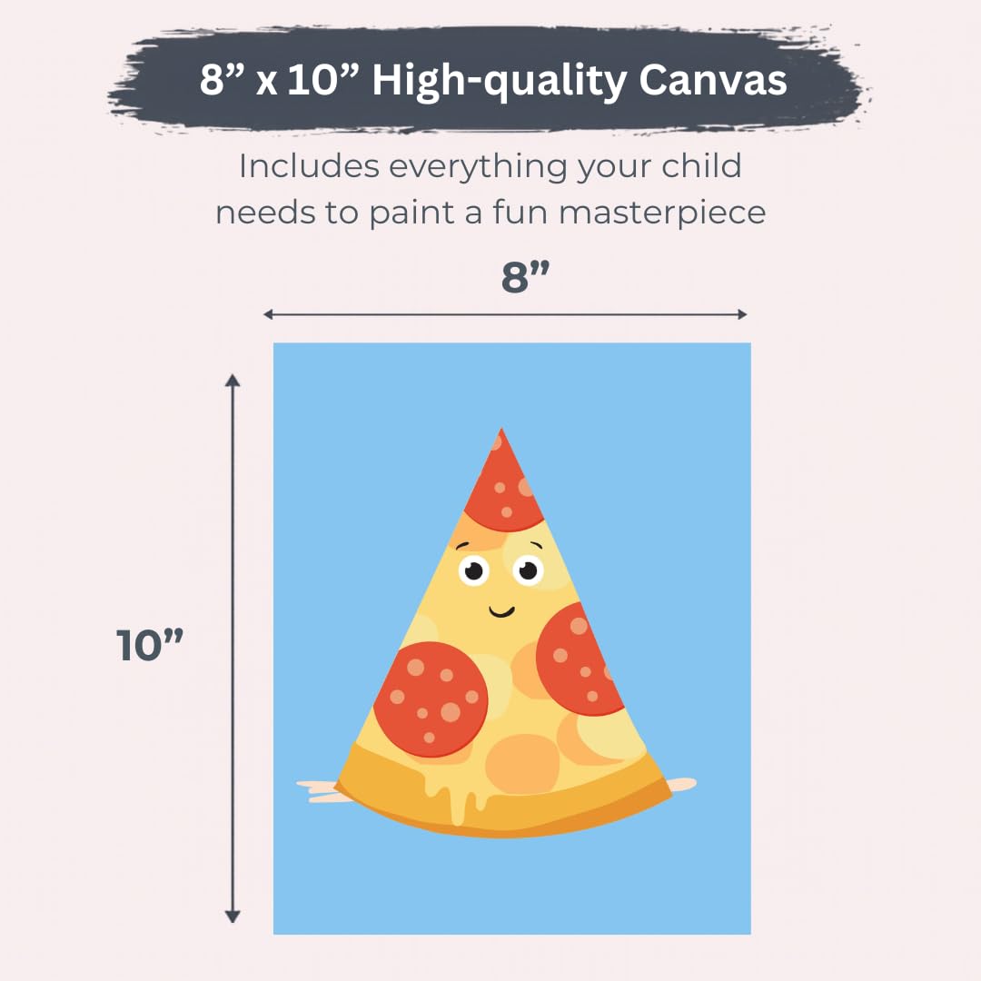 Pink Picasso Kits Paint by Number for Kids | Pizza (8x10) | Fun & Playful DIY Food-Themed Painting Kit