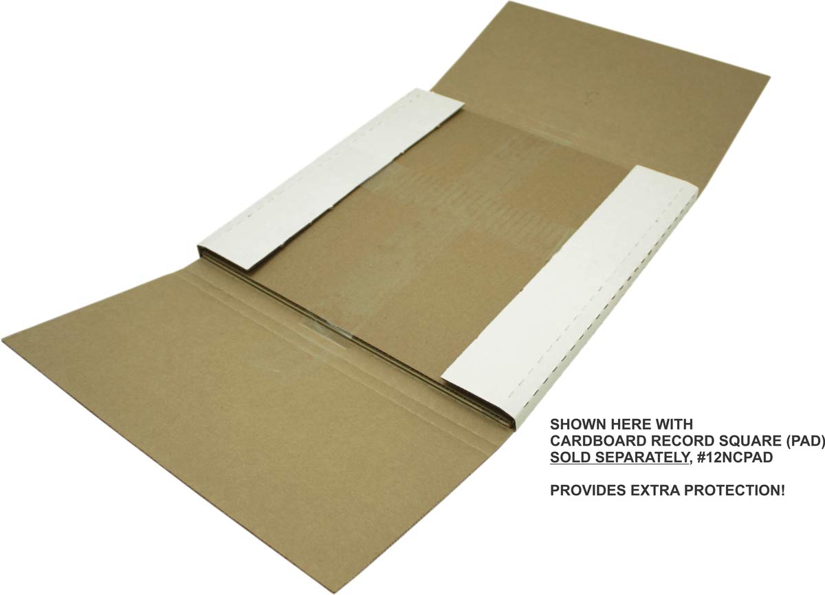 (10) White Vinyl Record LP Shipping Mailer Boxes - Holds 1 to 3 12" Records - Adjustable Height - STRONG 32 ECT Cardboard #12BC01VDWH