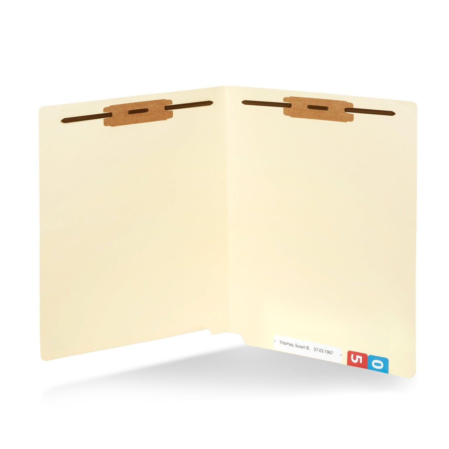 Blue Summit Supplies 100 Manila Fastener File Folders with End Tabs, Reinforced Straight Cut End Tab Folders with 2 Fasteners, Standard Medical File Folders, Letter Size, Manila, 100 Pack