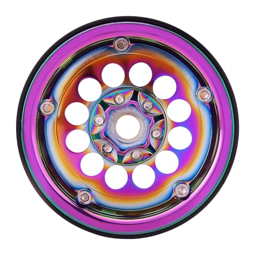 INJORA 224g Super Heavy Brass & Aluminum Deep Dish 2.2" Beadlock Wheel Rim for 1/10 RC Crawler Upgrade(W2257)