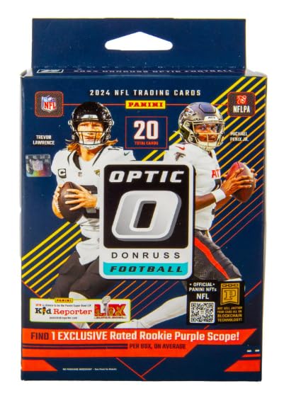 2024 Panini Donruss Optic NFL Football Trading Cards Hanger Box (Purple Scope) (20 Cards)