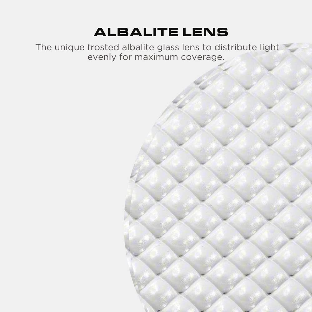 Four Bros 6 inch Recessed Ceiling Shower Trim with Frosted Albalite Lens Light Cover (White), 4 Pack