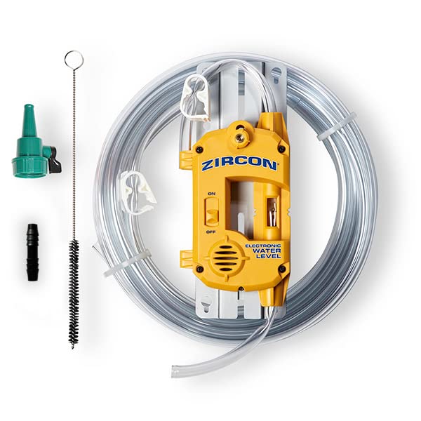 Zircon Electronic Water Level 25 Contractor Kit with 50 Ft Hose and Accessories, Yellow