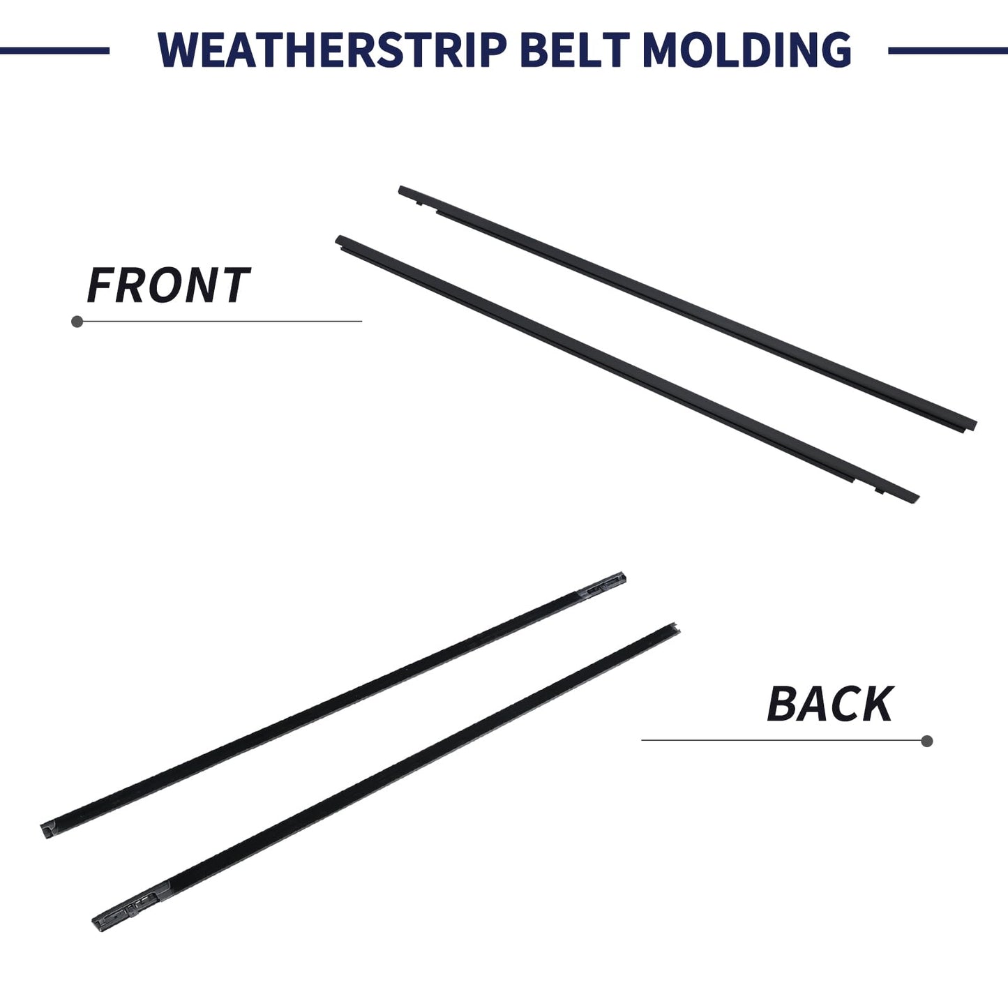 Magimaker Door Belt Molding Weatherstrip 72450-TBG-A01 72410-TBG-A01 Compatible with Honda Civic 2016 2017 2018 2019 2020 2-Door Window Trim Seal Strip
