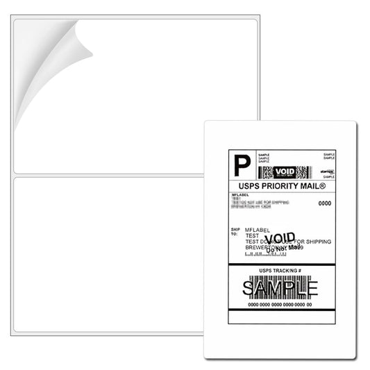 Coopaty Half Sheet Shipping Labels 8.5" x 5.5" Sticker Labels for Laser & Ink Jet Printers, 2 Per Page Self Adhesive Mailing Labels for Packages (500 Sheets, 1000 Labels)