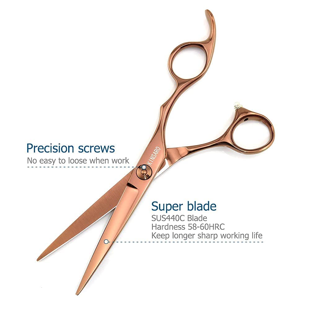 6 Inch Professional Hair Scissors Hair Cutting Shears and Thinning Shears Japan 440C Shears Haircut Scissors Barber Scissors Hair Cutting Scissors Kinsaro