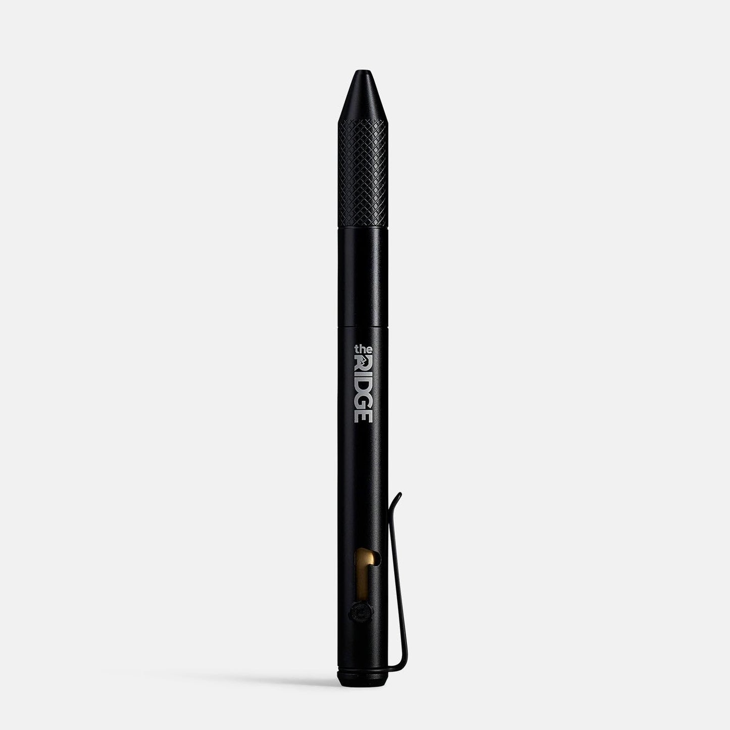 The Ridge Bolt Action Ballpoint Pen | Metal Retractable Compact Writing Instrument | Textured Grip & Internal Pressurized Refill | Royal Black