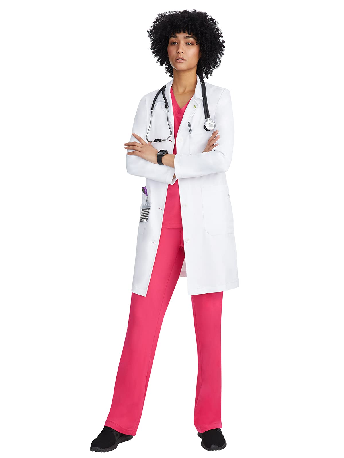 Healing Hands Lab Coat For Woman Faye White Coat with 5 Pockets, Moisture Wicking and 2-Way Stretch 5161, X-Large, WHITE