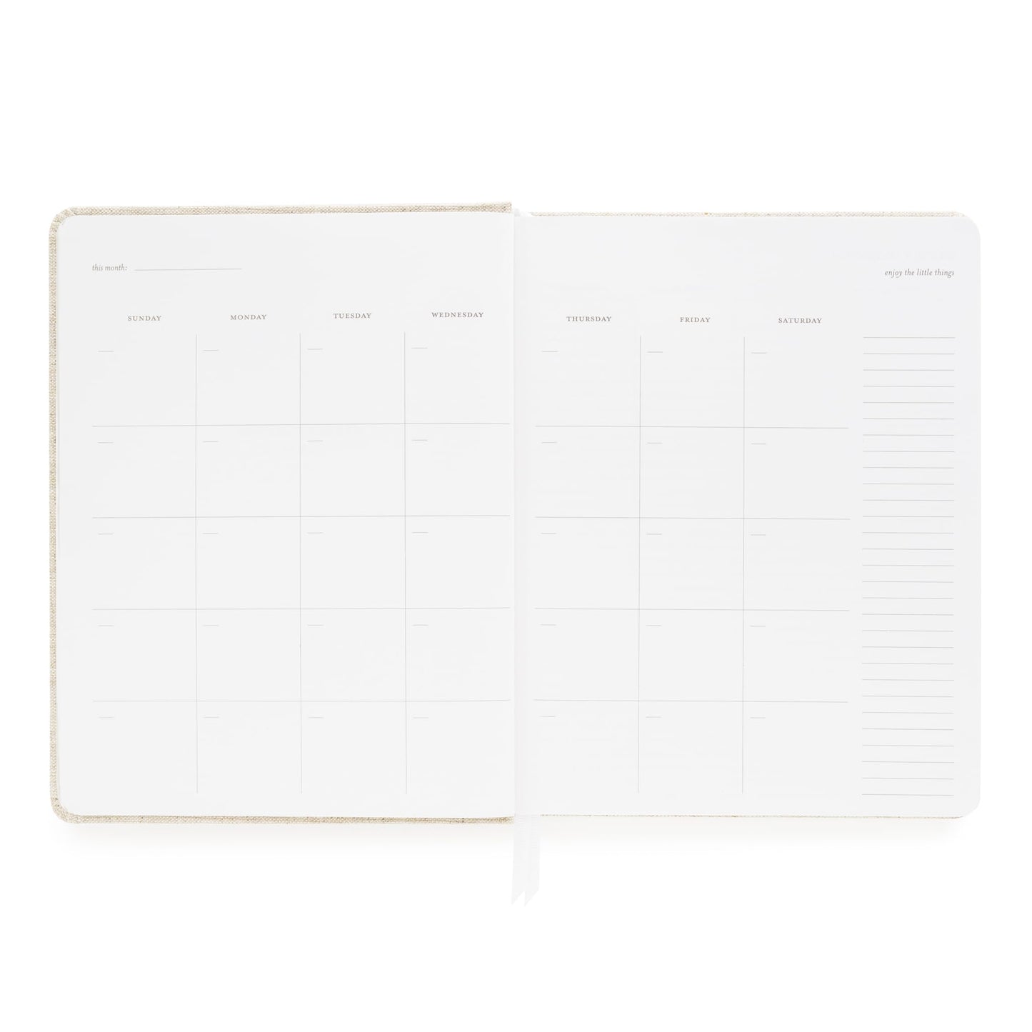 Sugar Paper Undated Weekly Planner, Fabric Cover, 7x9 Inches, Hardcover Weekly Planner (Chambray)