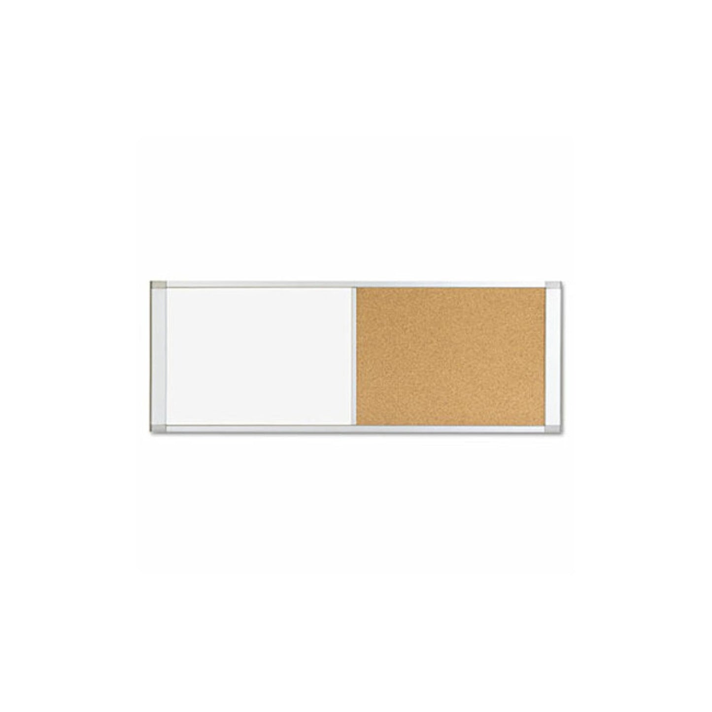 MasterVision Combo Cubicle Workstation Dry Erase/Cork Board, 48 x 18, Natural/White Surface, Aluminum Frame