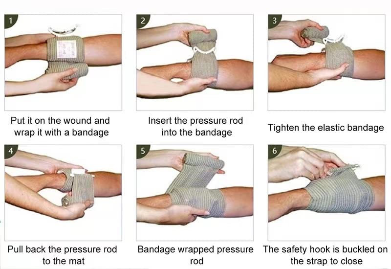 6 Inch Israeli Bandage, Portable Vacuum Sealed, Compression Pressure Dressing Trauma Wound Seal Bandages for Outdoor Battle Combat Tactical Travel Hiking Cycling (10 pcs)