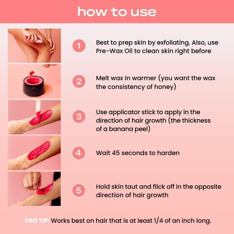 KoluaWax Premium Waxing Kit for Women - Hot Melt Hard Wax Warmer for Hair Removal, Eyebrow, Bikini, Legs, Face, Brazilian Wax - Machine (Pack of 4) Beads, Accessories, Black