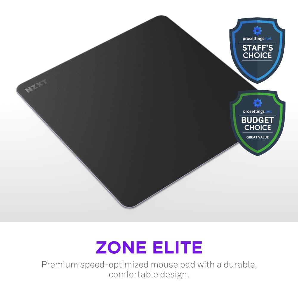 NZXT Zone Elite - Premium XL Gaming Mouse Pad - Ultra-Smooth Nano-Knit Cloth Surface - Optimized for Speed and Control - Spill-Resistant, Soft Foam Base, Reinforced Low-Profile Stitching - Black