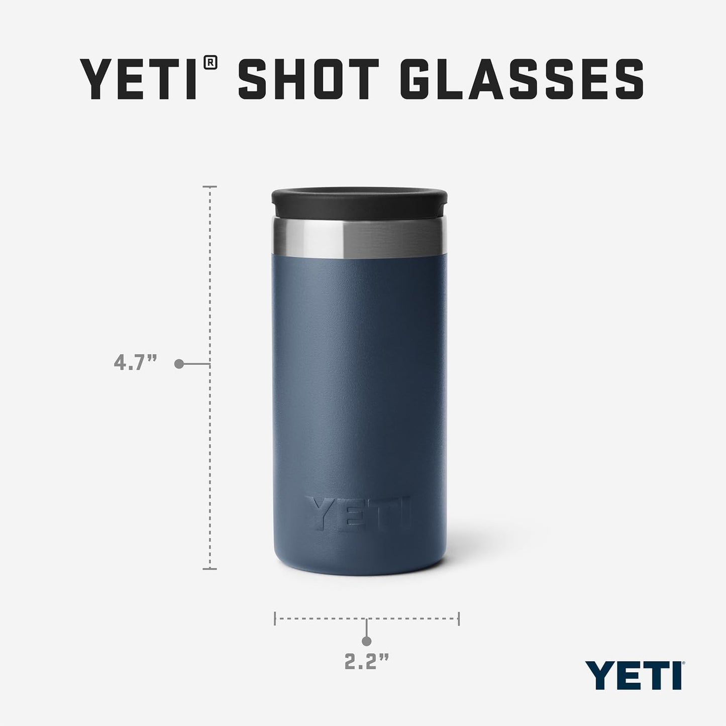 YETI Shot Glasses with Carrying Case, Set of 4, Navy