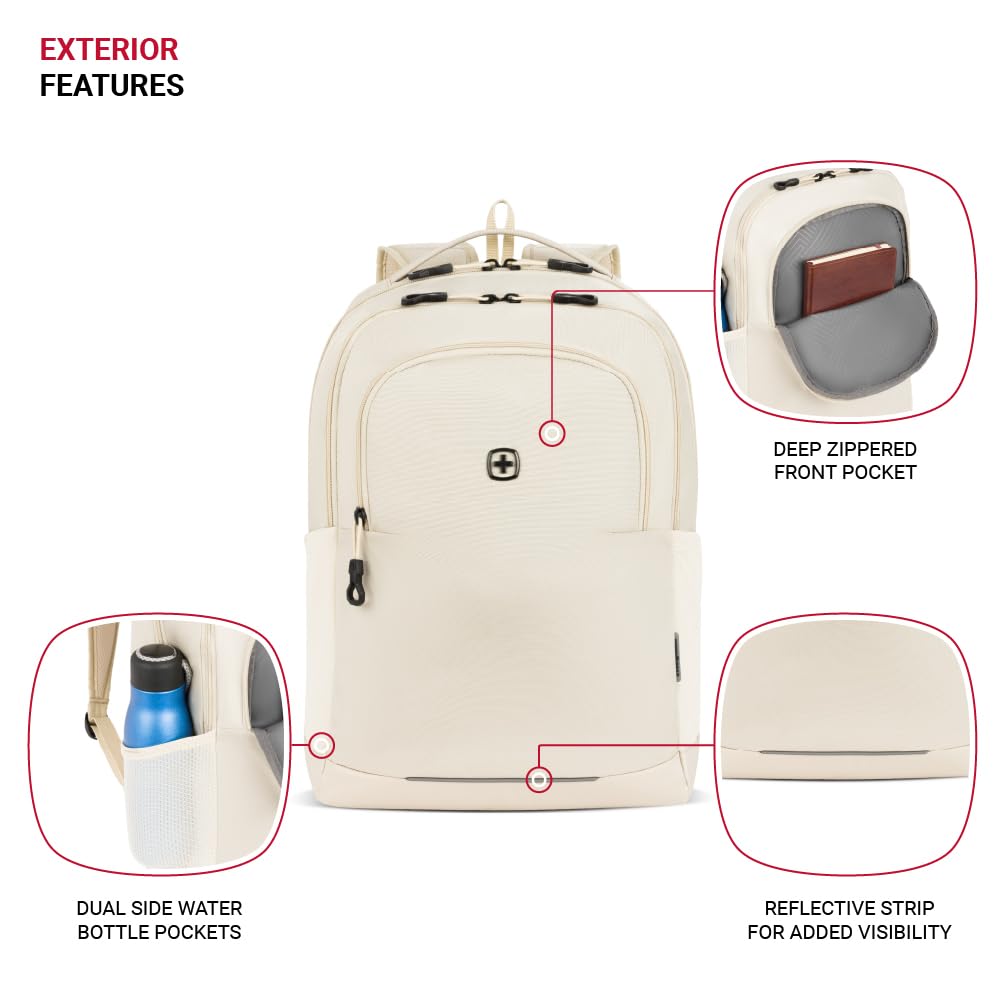 SwissGear Orientation Laptop Backpack, Sandshell, 17"x12"x7"