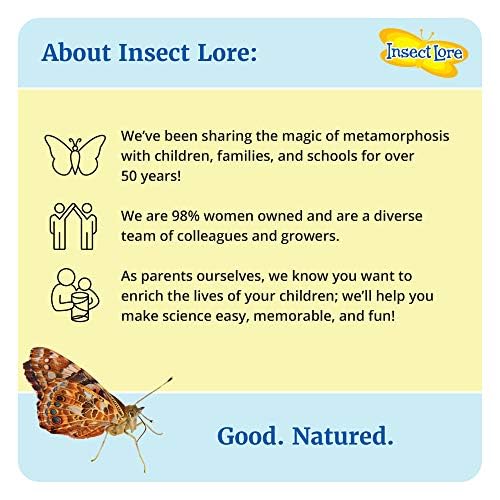 Insect Lore Butterfly Garden | 10 Live Baby Caterpillars | Habitat, Feeder, Chrys-A-Lid Logs, STEM Journal Included | Raise and Release Painted Lady Butterflies