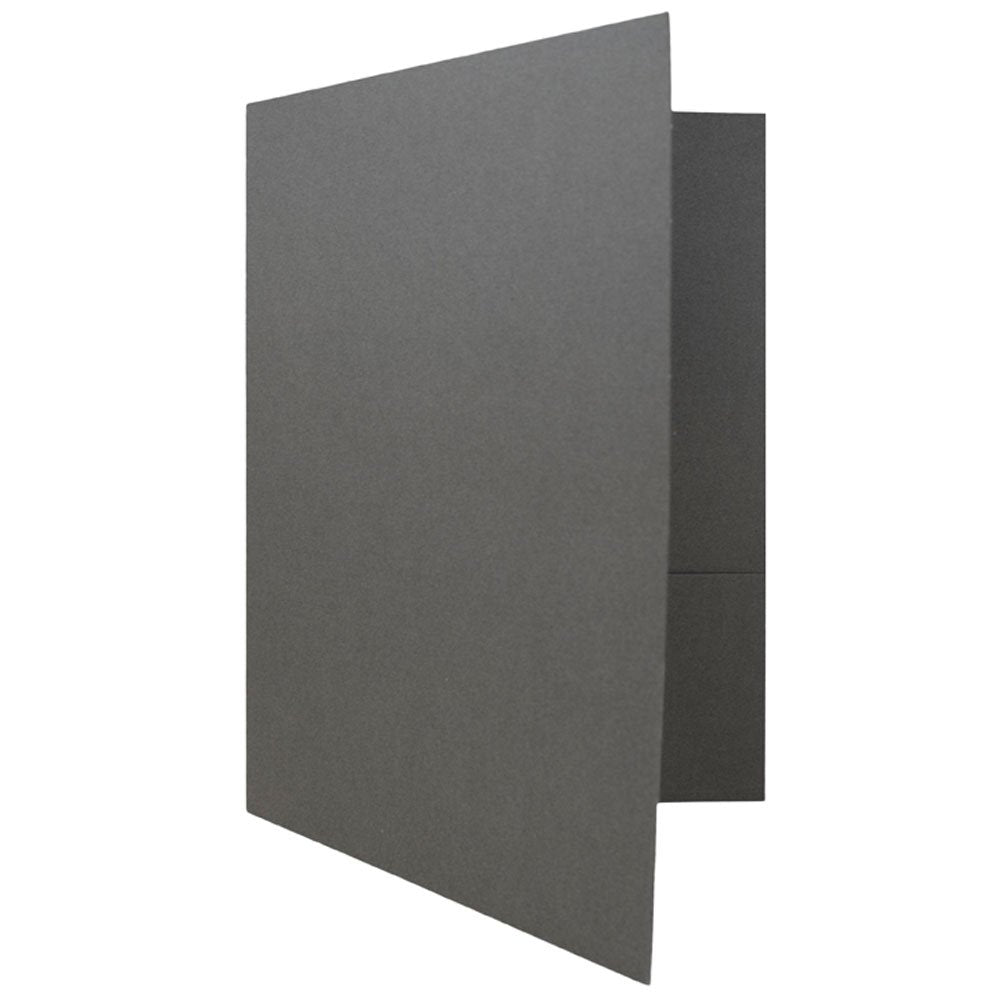 JAM PAPER Two Pocket Textured Linen Presentation Folders - Letter Size Business Folder - Gray - Bulk 50/Box