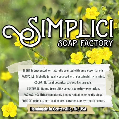 Simplici Activated Charcoal Natural Soap (smooth + for sensitive skin) 6 Bar Value Bag. Palm Free.