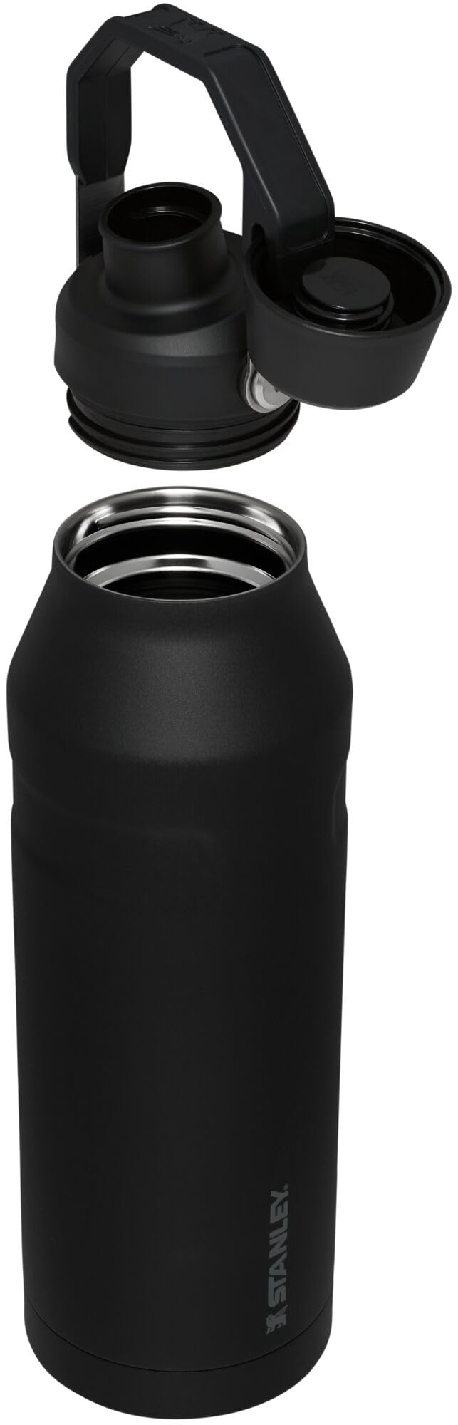 Stanley IceFlow Fast Flow Water Bottle 50 oz | Angled Spout Lid | Lightweight and Leakproof for Travel and Sports | Insulated Stainless Steel | BPA-Free | Black