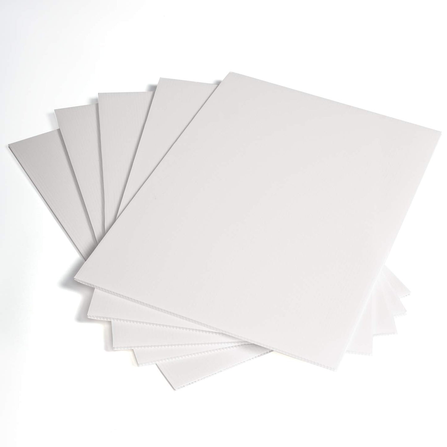 Corrugated Plastic Sheet for Indoor and Outdoor Use - 3/16 Inch Thick Poster Board, 24x36 Inches - Pack of 5 White Plastic Board Sheets - Waterproof Coroplast Sheets and Lightweight Blank Yard Signs