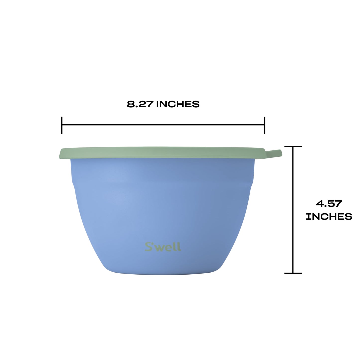 S'well Stainless Steel Salad Bowl Kit 64oz, Chambray, Comes with 2oz Mini Canister and Removable Tray for Organization, Leakproof, Easy to Clean, Dishwasher Safe