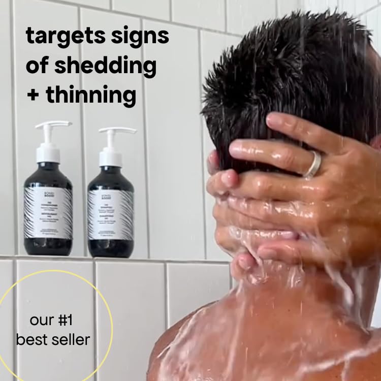 BondiBoost HG Anti-Thinning Shampoo Conditioner Set [10.14 fl oz each], Clinically Tested to Promote Fuller + Thicker-Looking Hair for Women & Men, Procapil, Redensyl & Rosemary Formula, Sulfate-Free