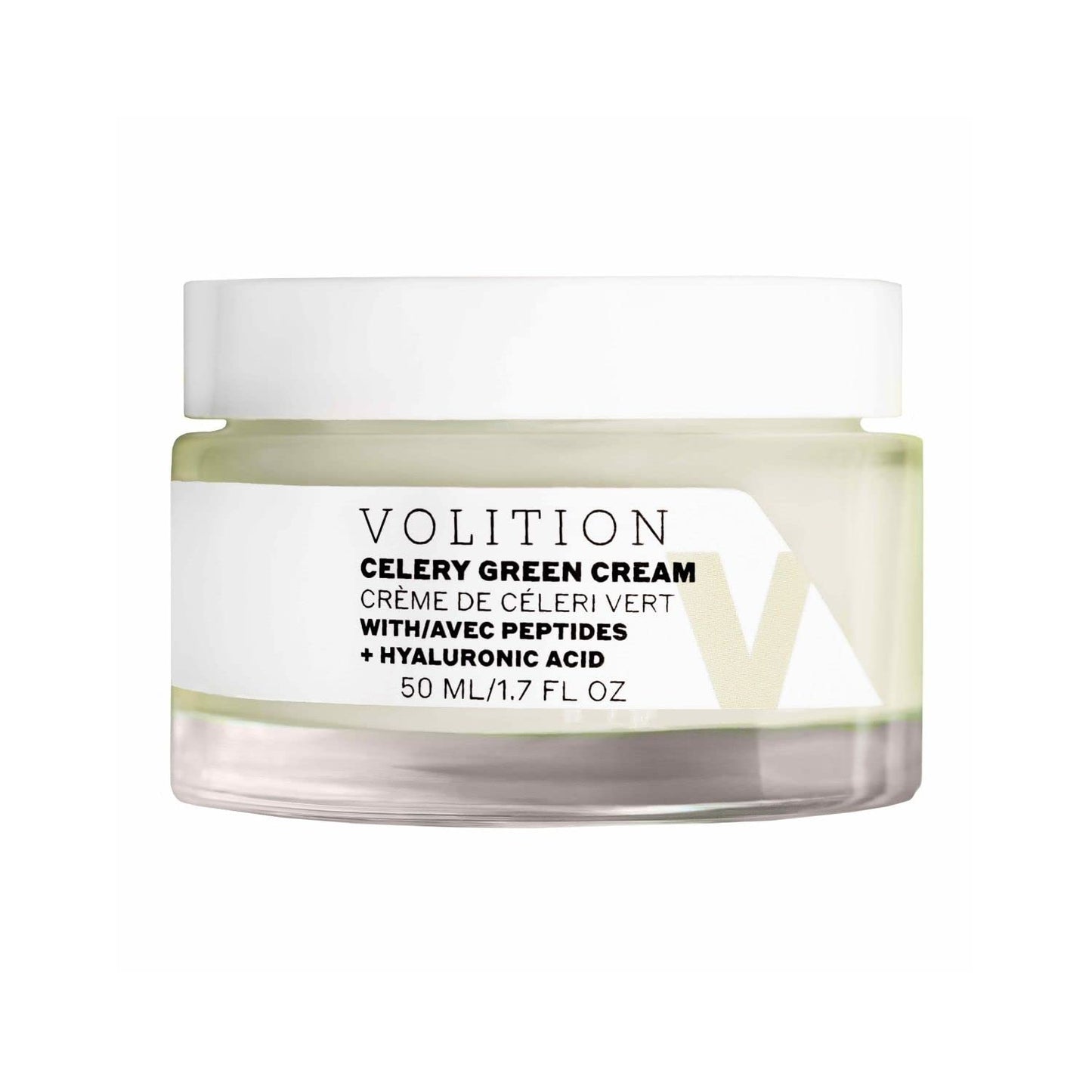 Volition Beauty Celery Green Cream with Peptides + Hyaluronic Acid | Lightweight Oil-Free Facial Moisturizer | Minimizes Pores, Improves Firmness & Visibly Reduces Lines & Wrinkles
