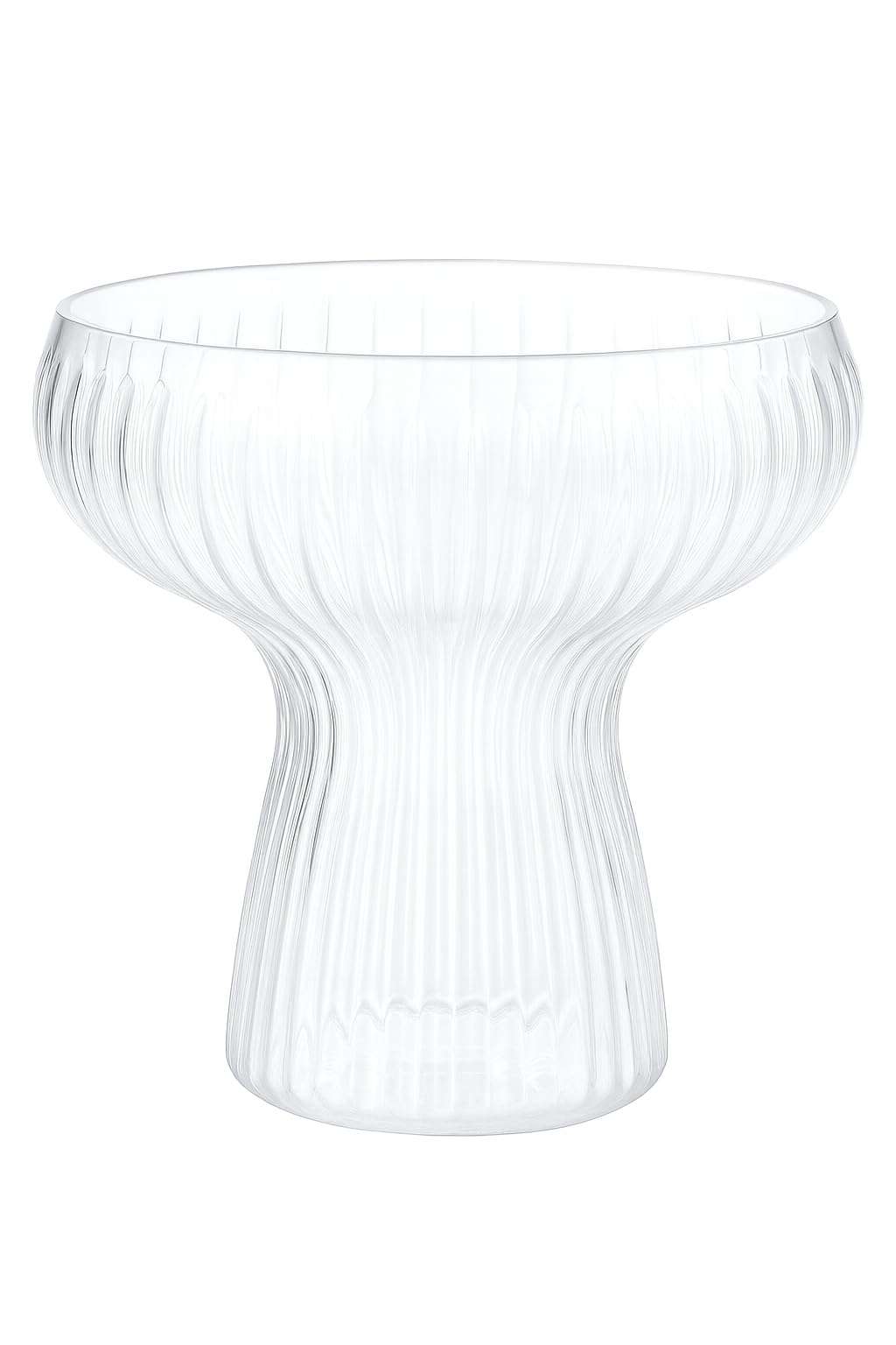 Oojami Lunara Clear Plastic Margarita Glasses, 11 oz, Set of 40, Disposable Party Cups for Cocktails (Clear Ripple Ribbed)